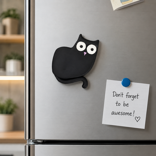 Cute Black Cat Fridge Magnet