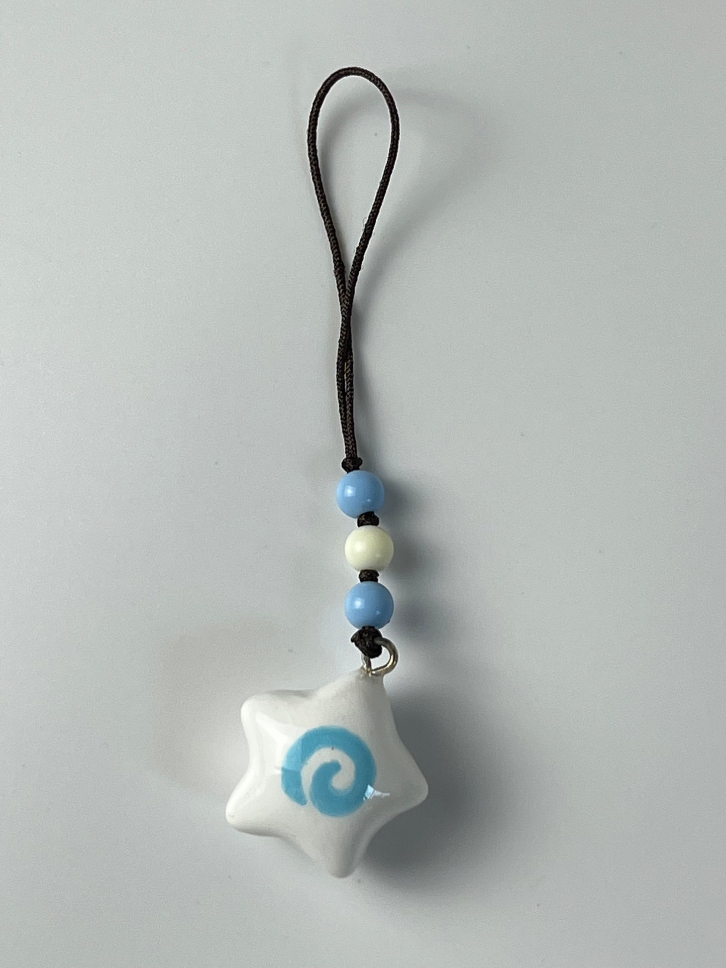 White Star Clay Keychain