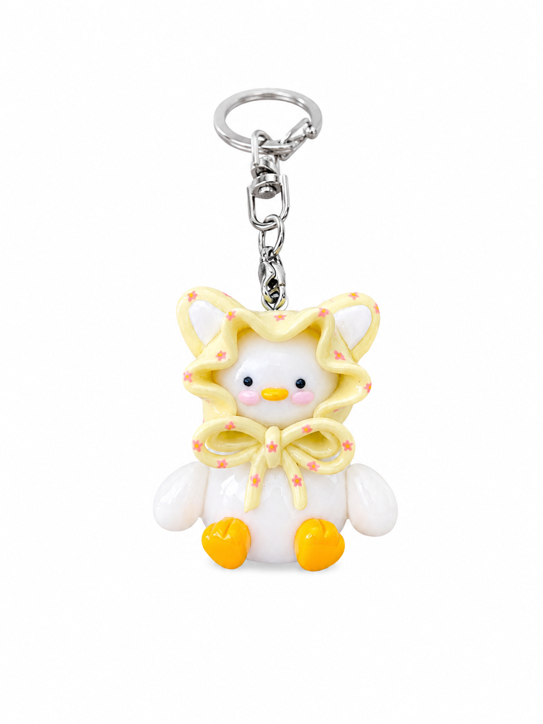 Patterned Scarf Duck Keychain