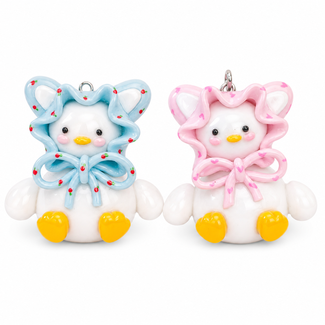 Patterned Scarf Duck Keychain