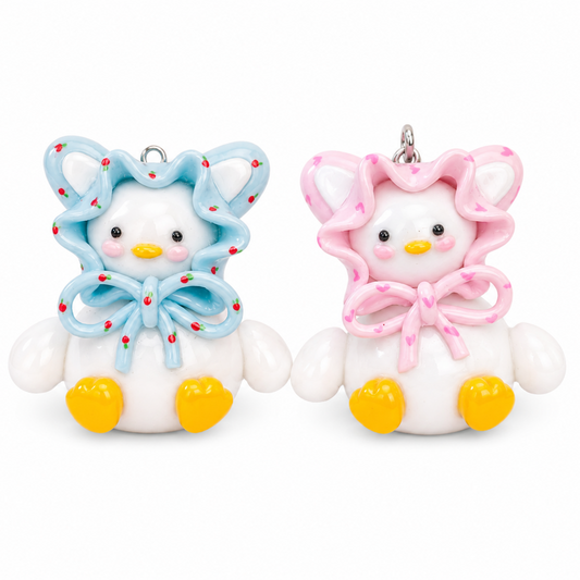 Patterned Scarf Duck Keychain