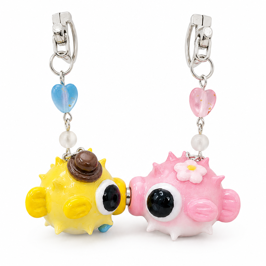 Couple Fish Magnetic Keychain Set