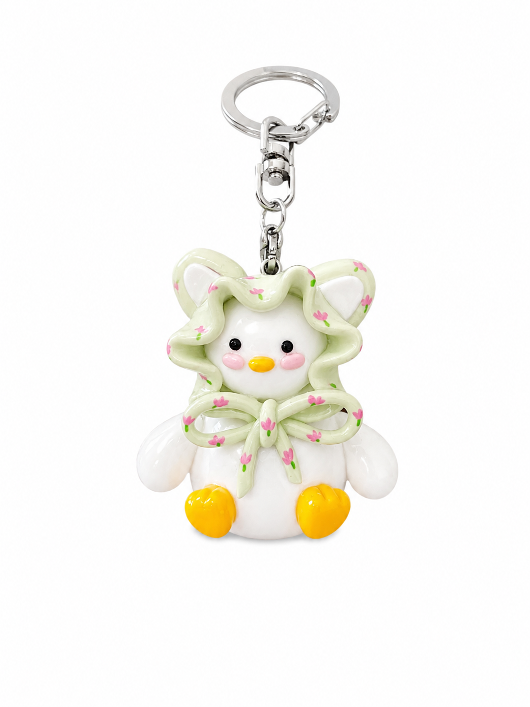 Patterned Scarf Duck Keychain