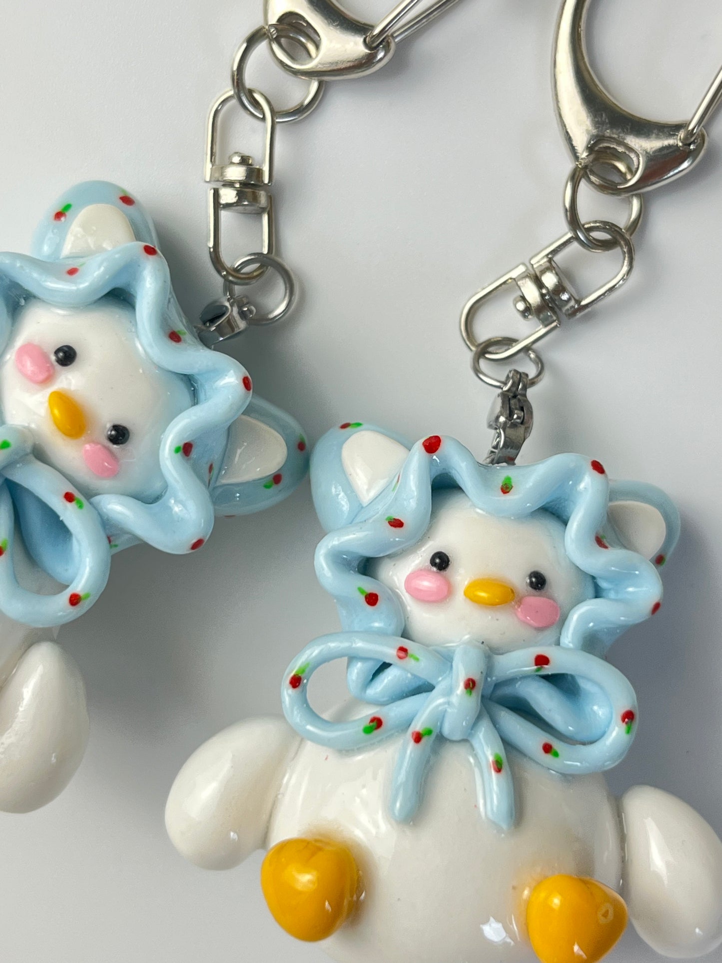 Patterned Scarf Duck Keychain