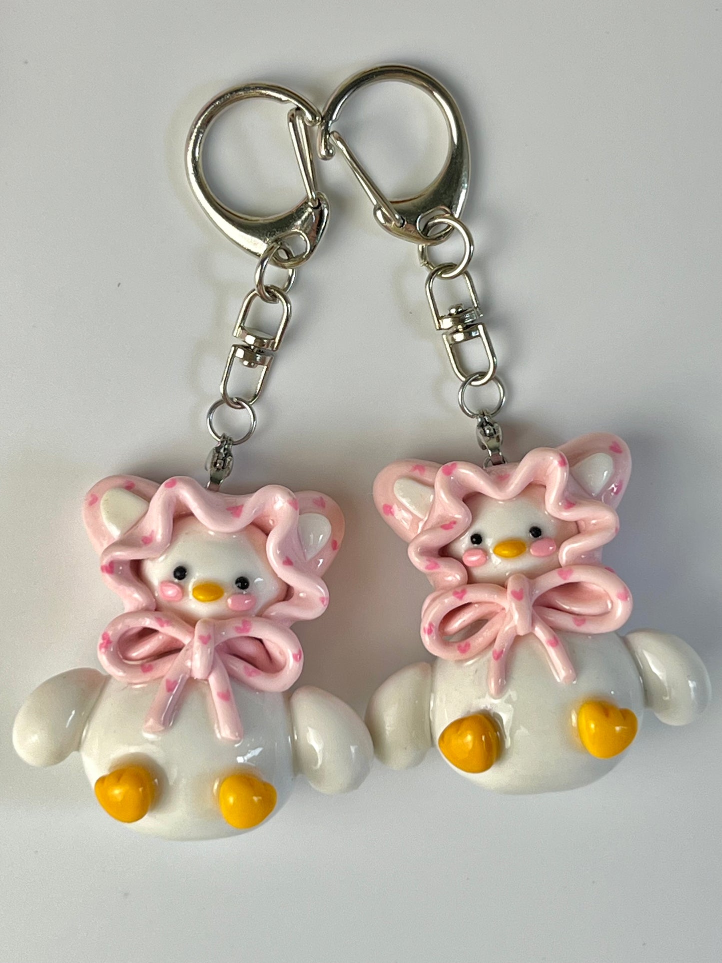 Patterned Scarf Duck Keychain