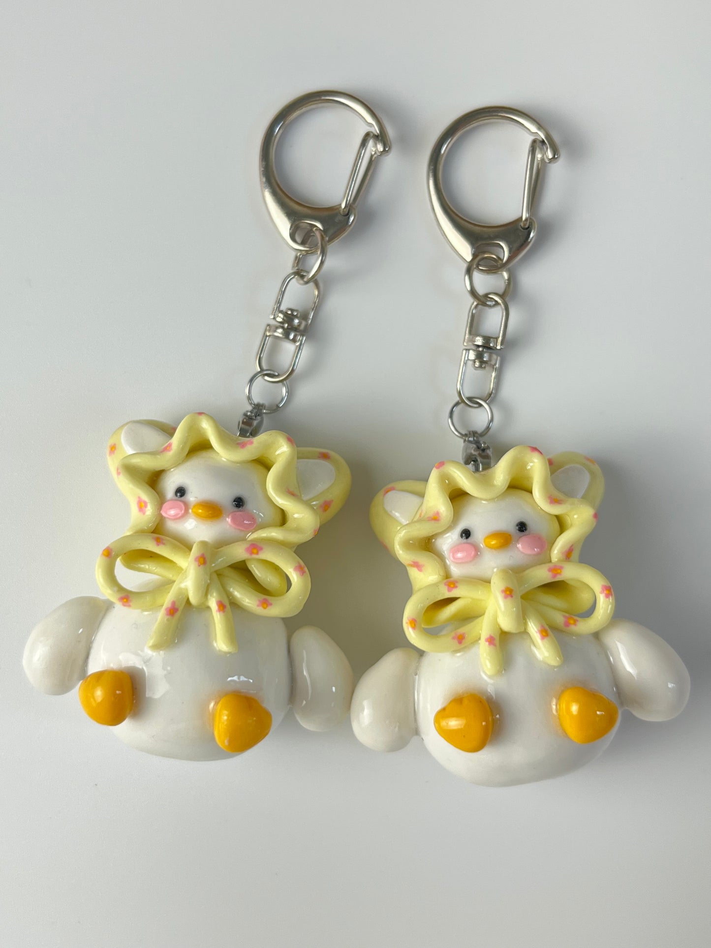 Patterned Scarf Duck Keychain