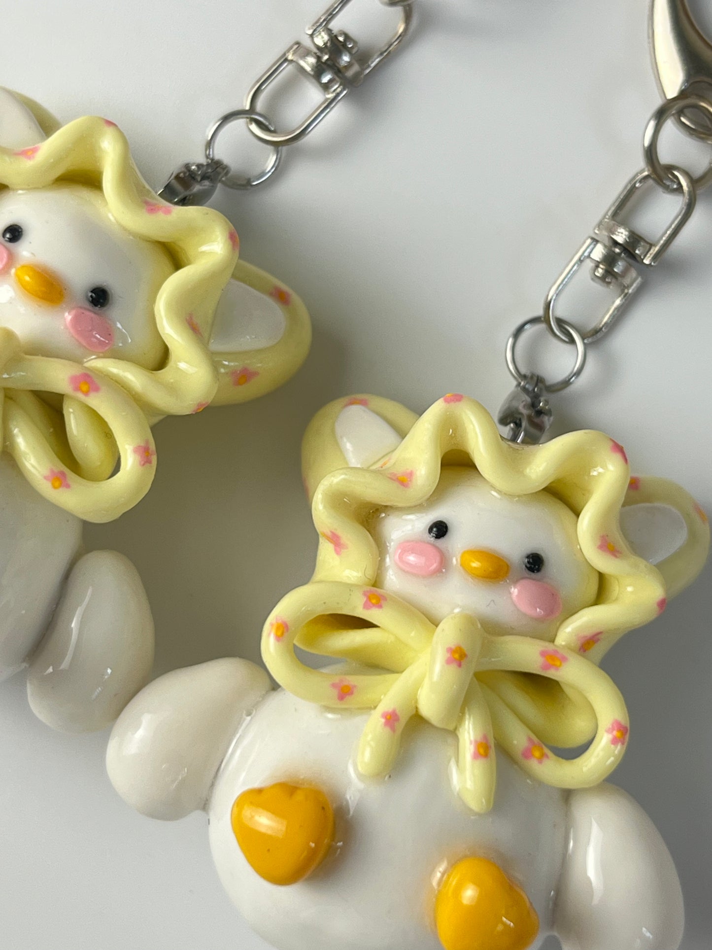 Patterned Scarf Duck Keychain