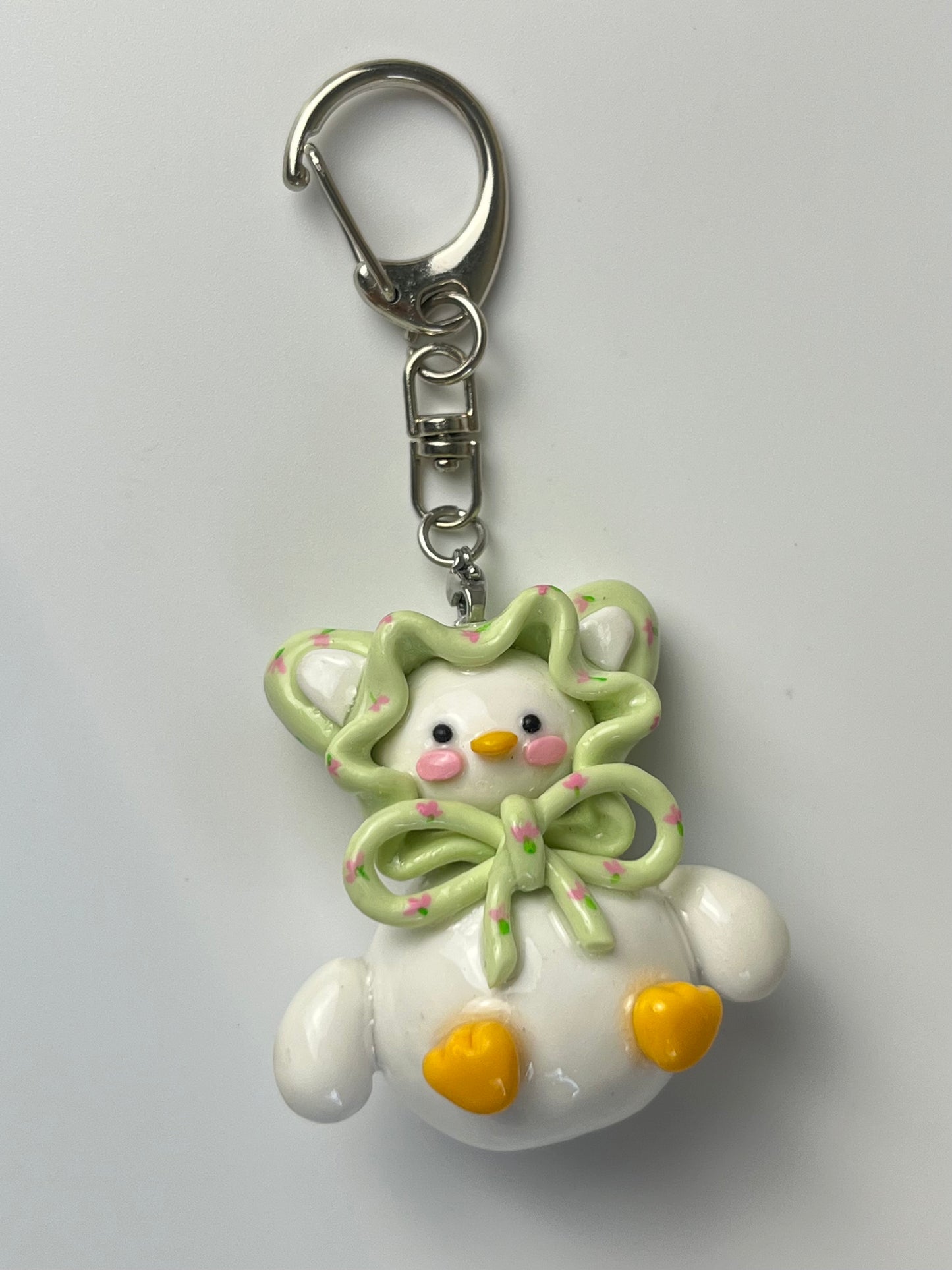 Patterned Scarf Duck Keychain