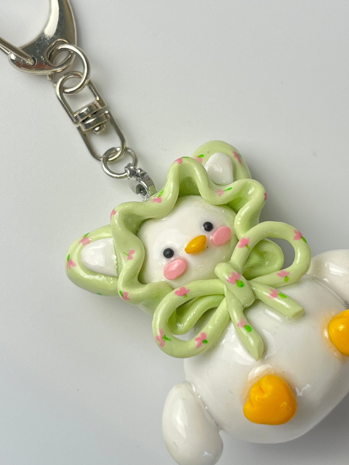 Patterned Scarf Duck Keychain