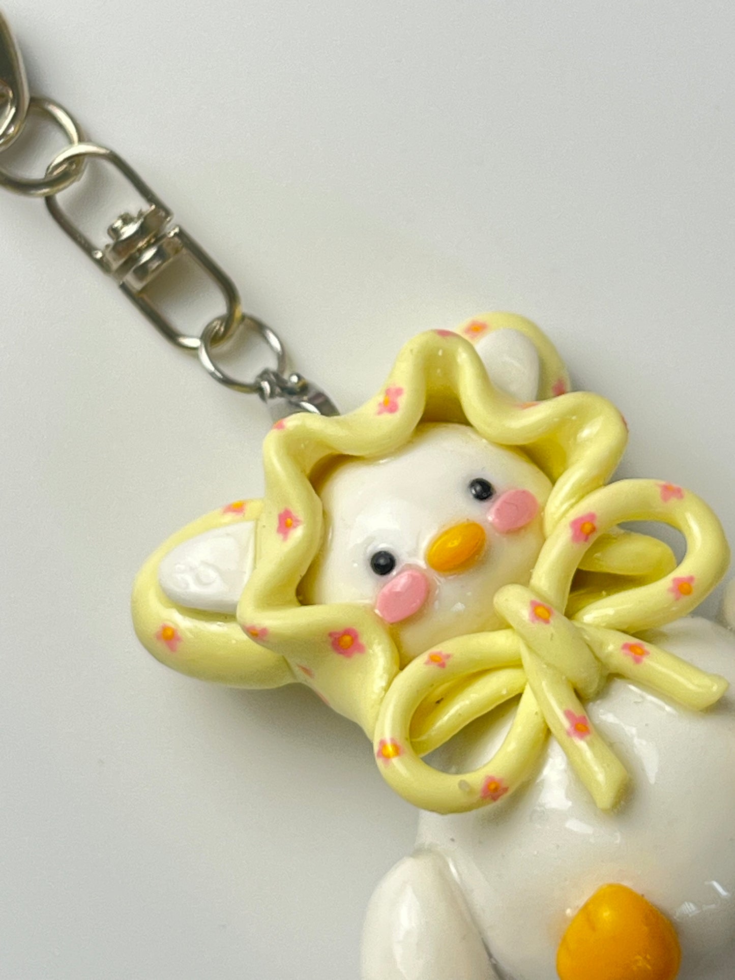 Patterned Scarf Duck Keychain