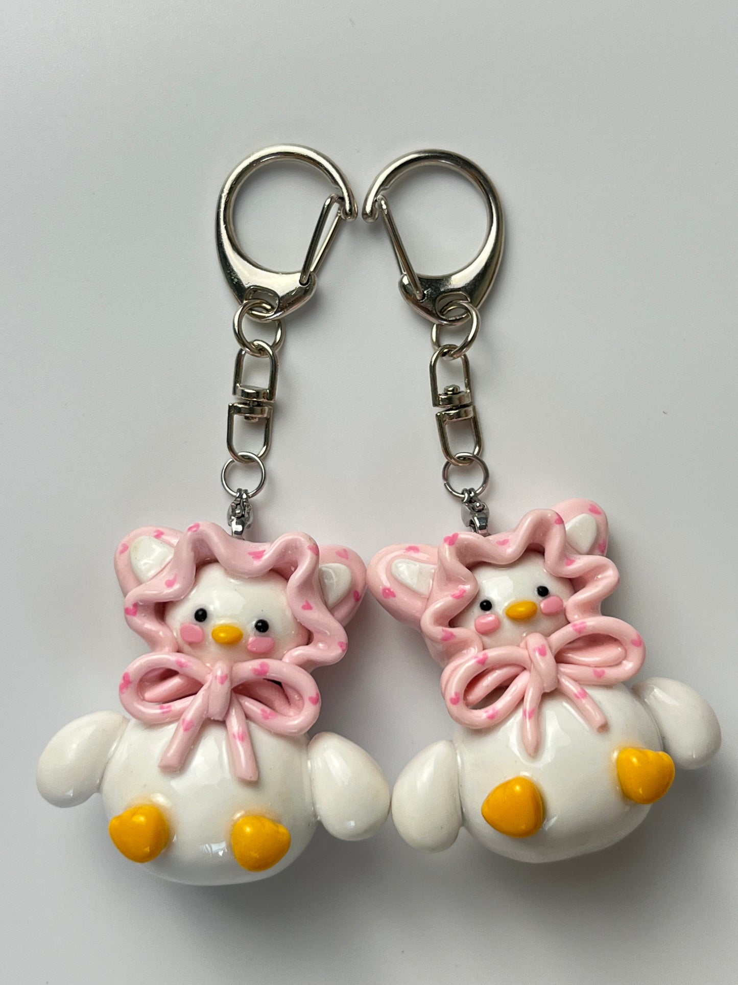 Patterned Scarf Duck Keychain