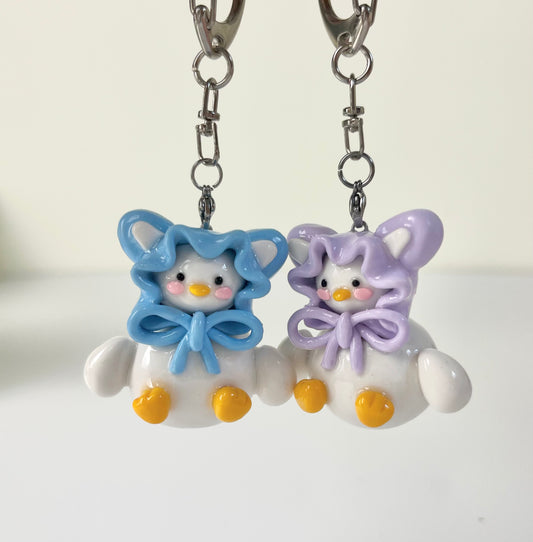 Plain Scarf Duck Keychain