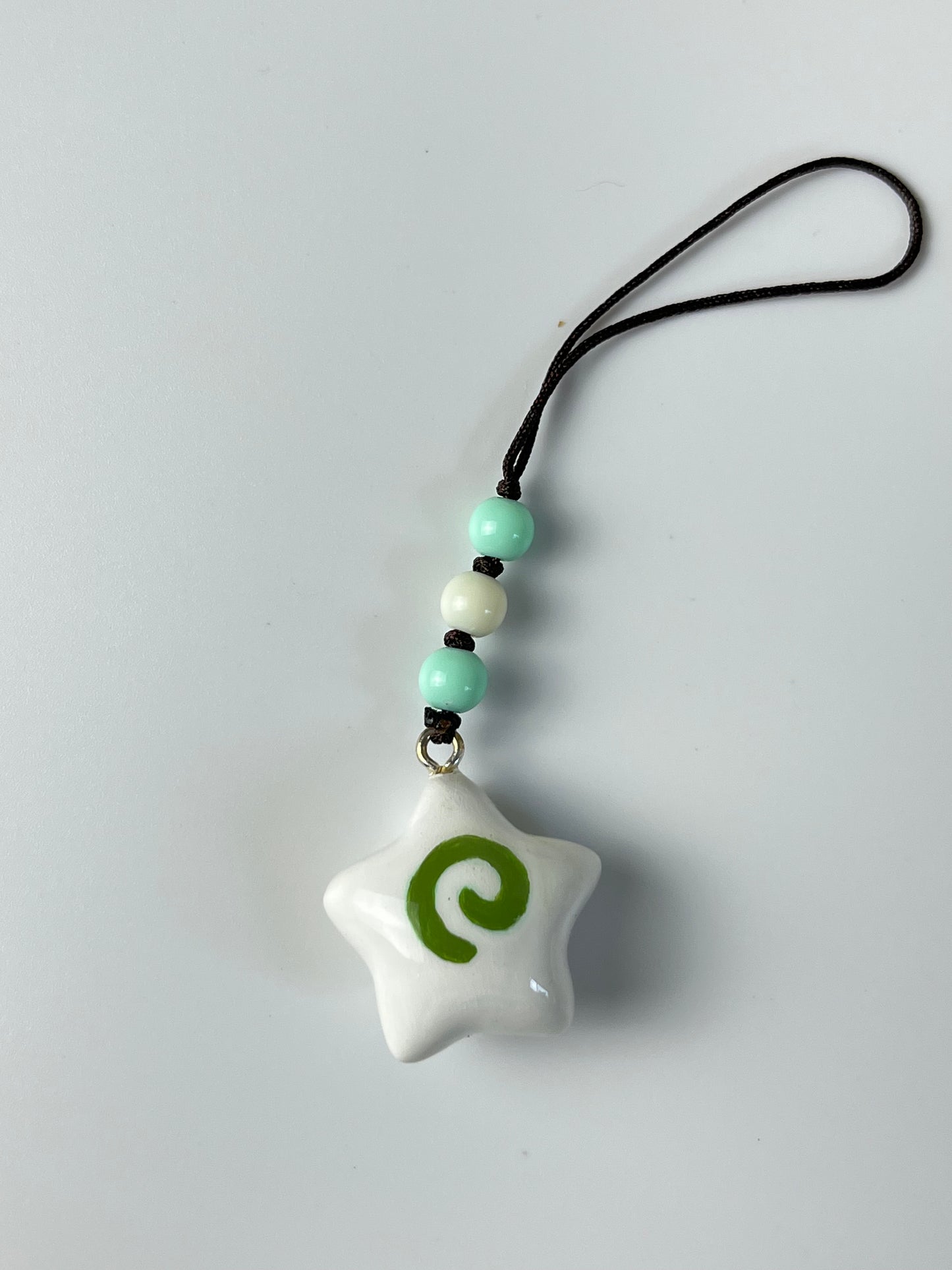 White Star Clay Keychain