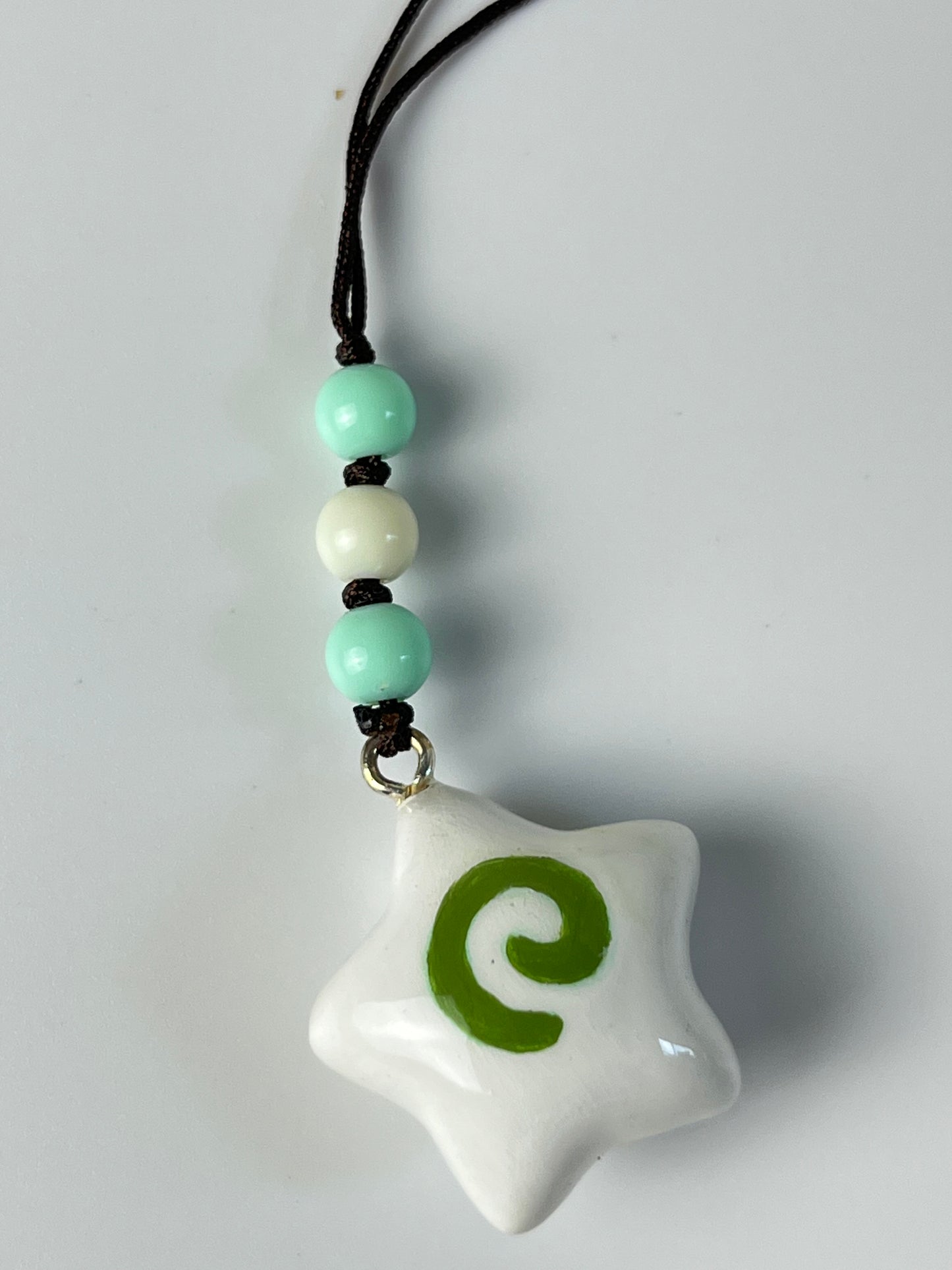 White Star Clay Keychain