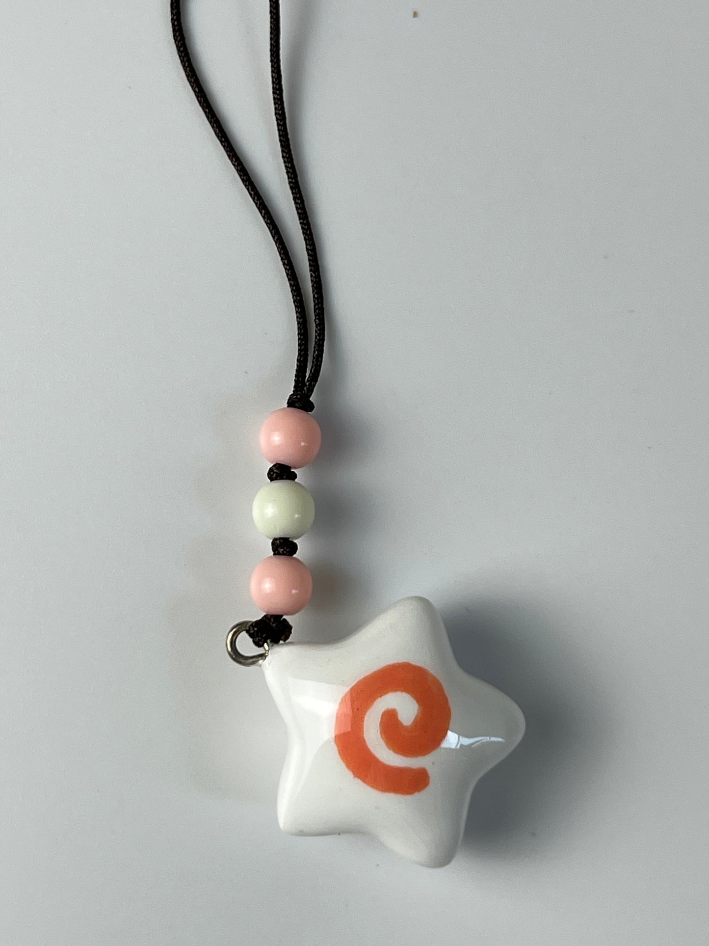 White Star Clay Keychain