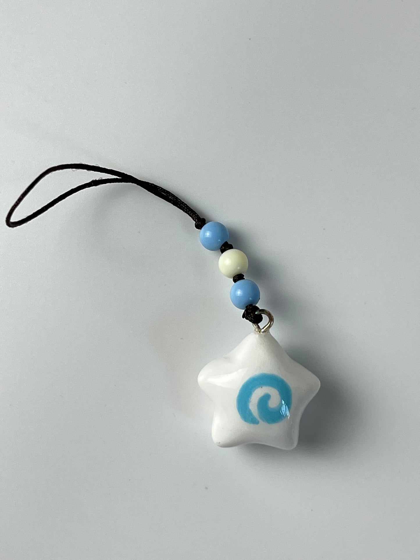 White Star Clay Keychain