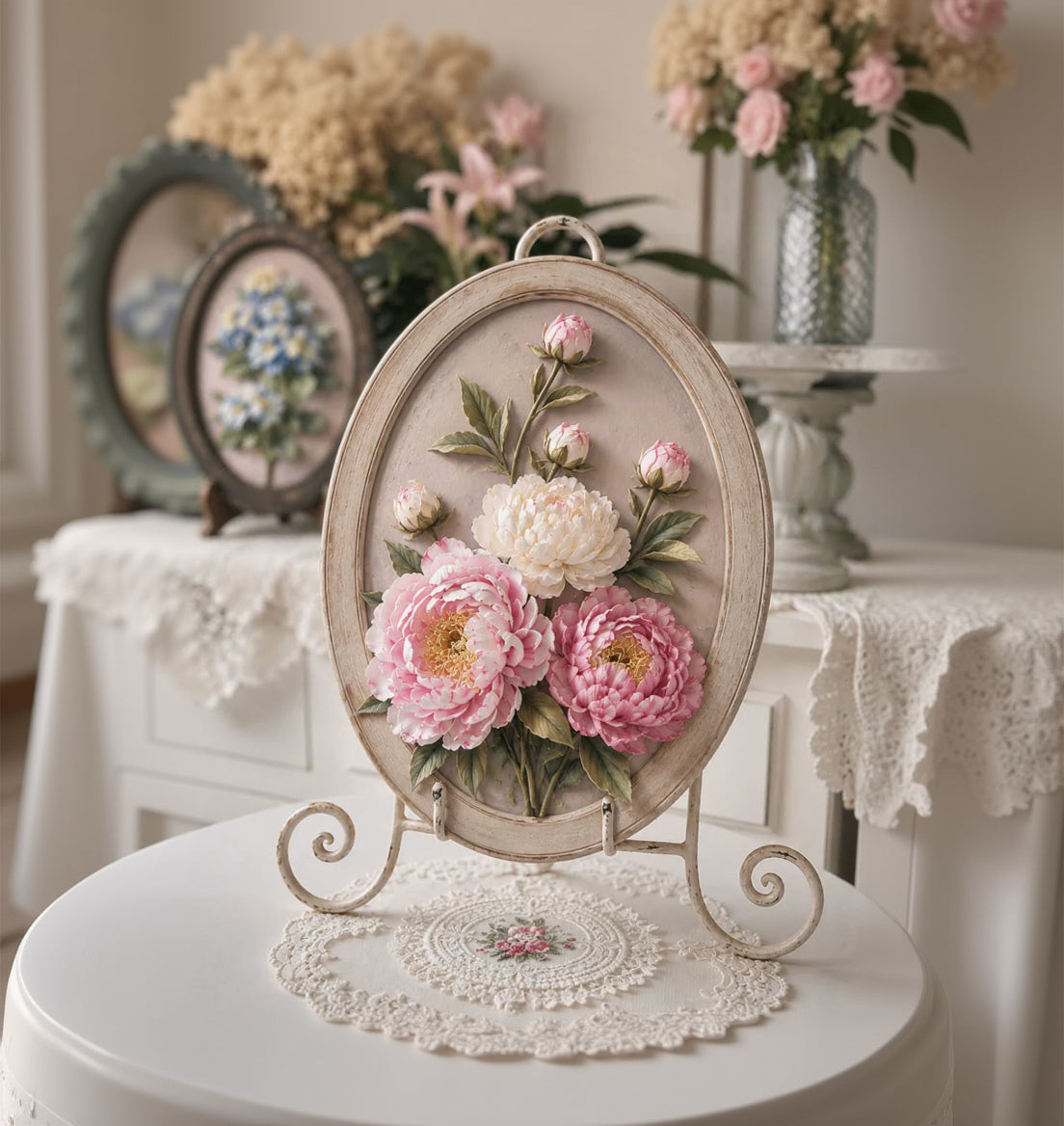 Peony Clay Wall Art