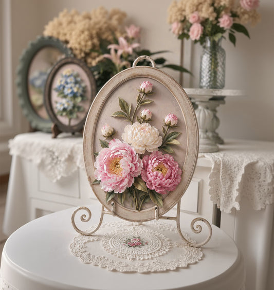 Peony Clay Wall Art